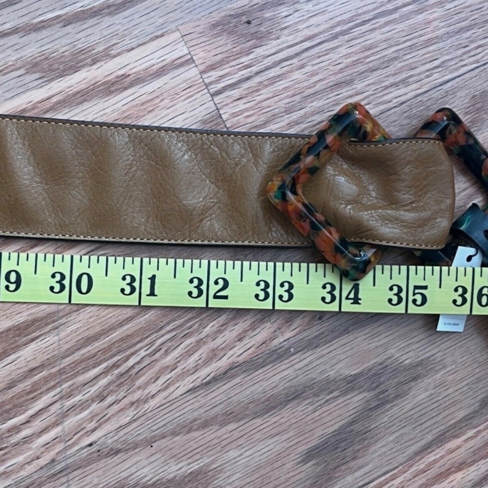 Coach Leather Tan Double Diamond Bakelite Small belt slouchy Boho vintage 70’s - Picture 10 of 11